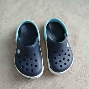 CROCS Kids Navy and Light Blue Sandals